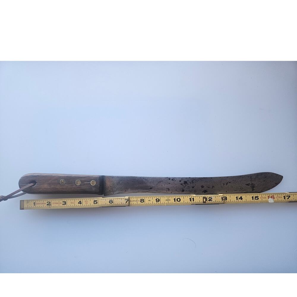 Antique Long Bladed Kitchen Knife Wooden Handled Butcher or Watermelon Knife